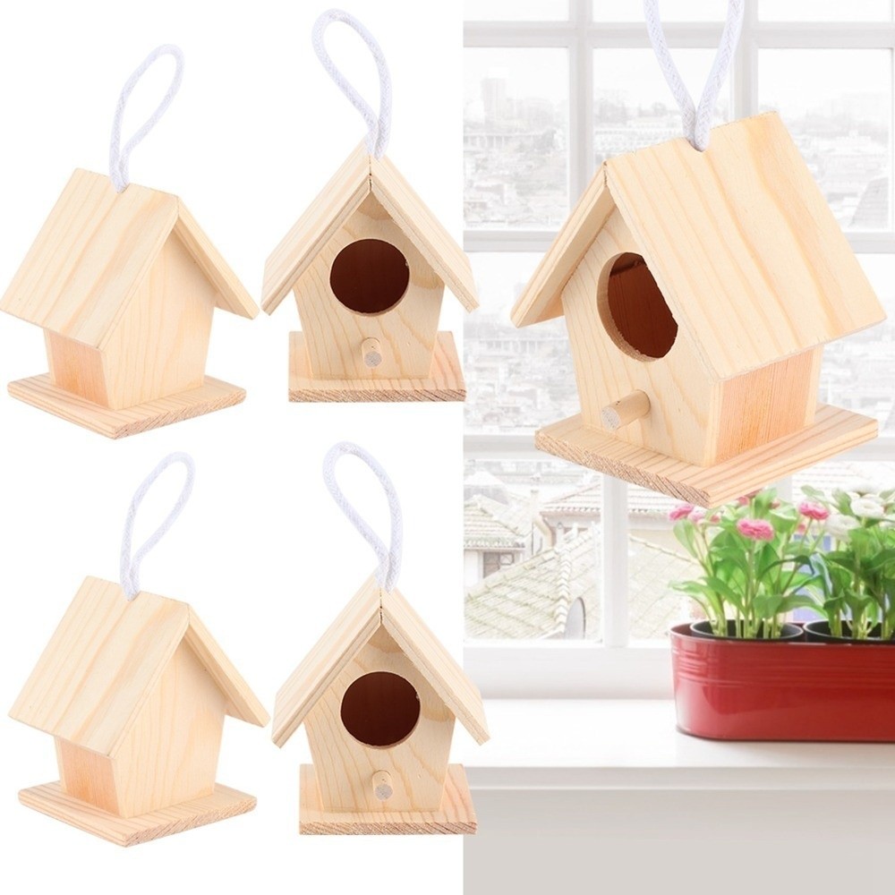 Insect Hotel Wood - บ้านนกแขวนแบบแขวนได้ 4 ชิ้น ทนทาน ดีไซน์แขวน ป้องกันแมลง