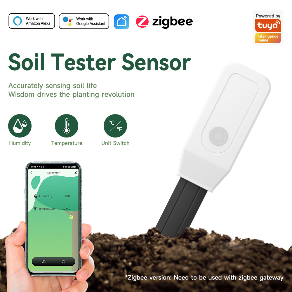 Smart Garden Moisture Sensor - IHseno Tuya Zigbee สมาร์ทเครื่องทดสอบดินอุณหภูมิความชื้นความชื้น Smart Life