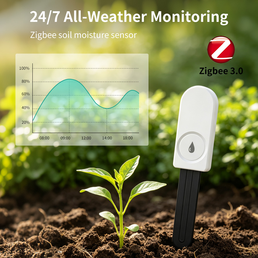 Smart Garden Moisture Sensor - เซ็นเซอร์วัดความชื้นในดินอัจฉริยะ ZigBee เครื่องวัดอุณหภูมิและความชื้น เครื่องตรวจวัดอุณหภูมิและความชื้นในดินสำหรับสวน พร้อมแอปพลิเคชันตรวจสอบแบบเรียลไทม์