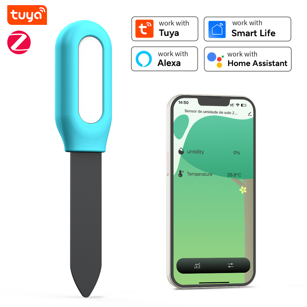 Smart Garden Moisture Sensor - Tuya Zigbee เซ็นเซอร์ดินอุณหภูมิความชื้นเครื่องตรวจจับความชื้น Smart Life Home