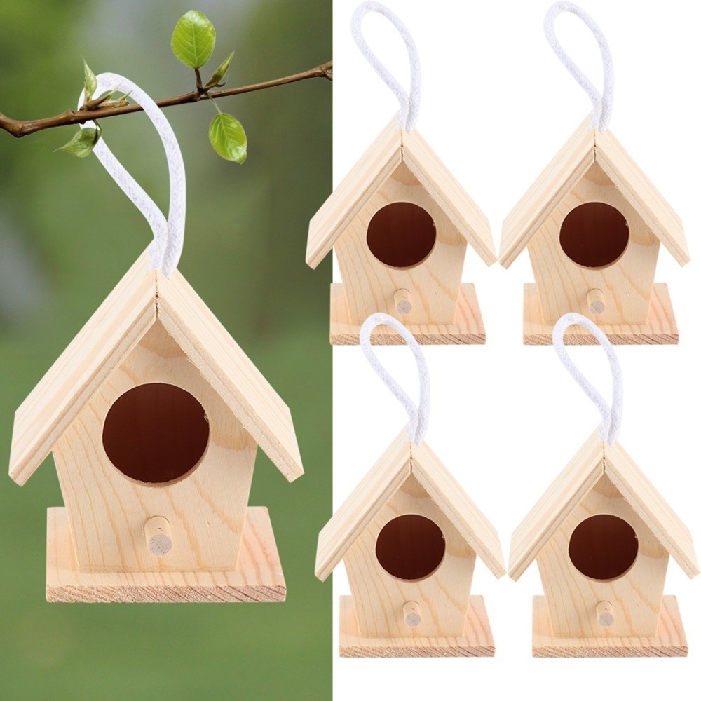 บ้านนกแขวนแบบแขวนได้ 4 ชิ้น ทน - Insect Hotel Wood บทวิจารณ์และราคา