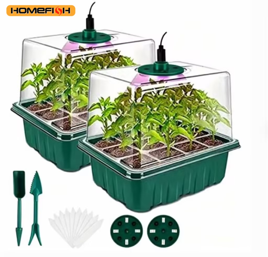 ถาดเพาะเมล็ดพร้อมไฟปลูก 2 ชุด  - Smart Garden Domes บทวิจารณ์และราคา