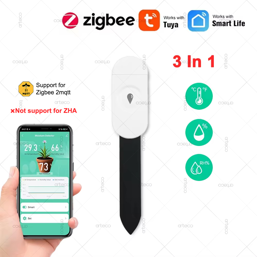Tuya Zigbee อุณหภูมิความชื้นเค - Smart Garden Moisture Sensor บทวิจารณ์และราคา